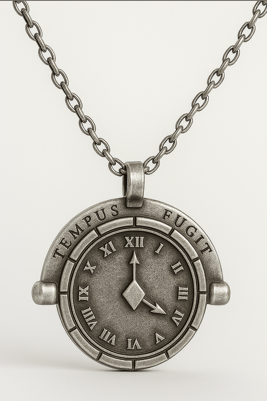 TEMPUS FUGIT NECKLACE SILVER